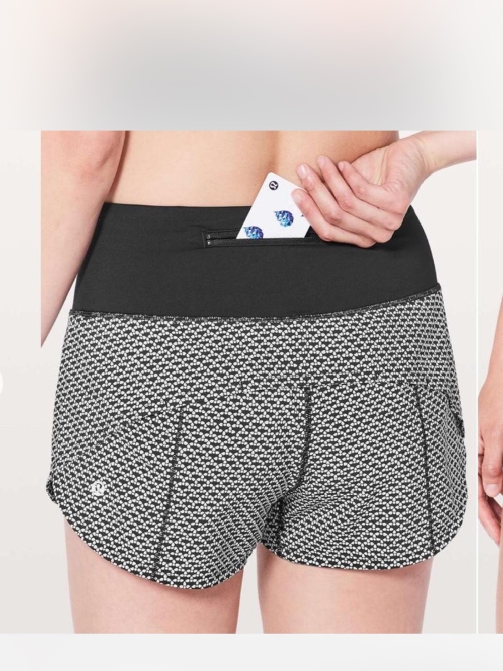 Lululemon Speed Up 2.5 High Rise Monochromic Black/Black White size 6